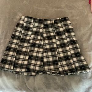 Plaid mink skirt